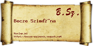 Becze Szimóna névjegykártya